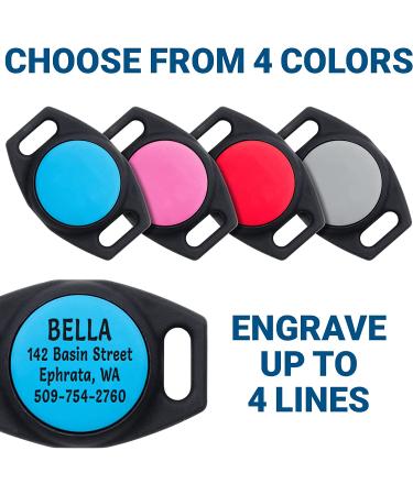 GoTags Engraved Airtag Dog Collar Holder - Personalized Slide On Tag for GPS Tracker - Customizable Pet ID Case - Track Dogs with Apple iPhone - Small Size - Buy Online on SooperMarket.com