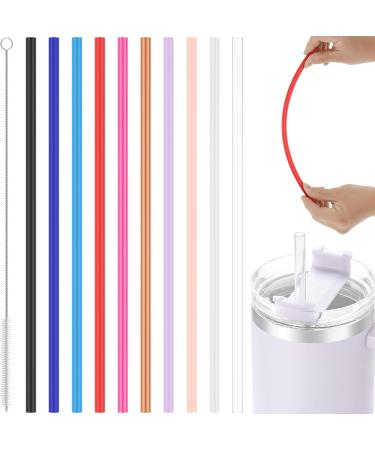 SHASUXTING 10 Pack Reusable Straws with Clearing Brush 12in Long Replacement Straws 10 Colors Tumblers Straw Replacement Food Grade Reusable Plastic Straws Durable for 40oz Tumblers Mugs Half Gallon J - Buy Online on SooperMarket.com