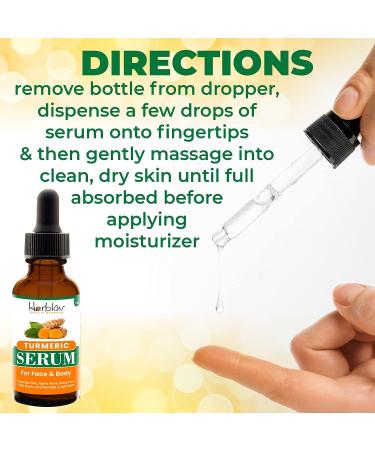 Herblov Turmeric Serum for Face & Body - All-Natural Skin Brightening Serum - Fights Acne, Evens Tone, Heals Scars - Made in the USA - Buy Online on SooperMarket.com