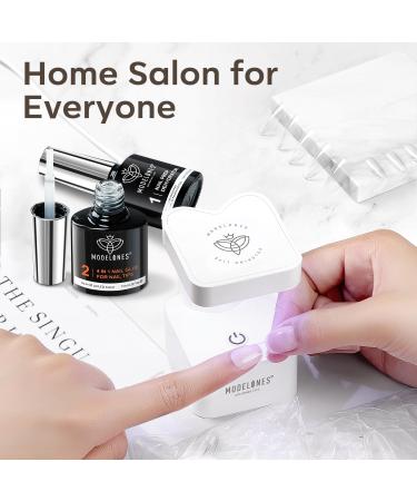 Modelones Nail Tips & Glue Gel Kit - 500 Pieces Mini UV Lamp Gel Nail Extension Set Transparent Color - Perfect Nail Art Gift - Buy Online on SooperMarket.com