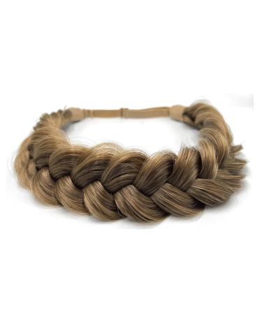 STHEJFB Braid Headband 2 Strands Messy Classic Chunky Plaited Wide Braids Elastic Stretch Quality Synthetic Braided Headband Women Girl Bohemian Hair Braid 65g (Headbands A6)