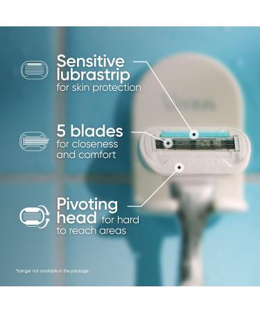 Gillette Venus Extra Smooth Sensitive Women's Razor Blade Refills - 6ct Blue Refills - Buy Online on SooperMarket.com