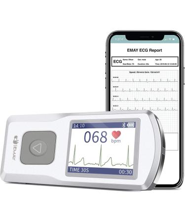EMAY Portable EKG Monitoring Device | Personal Heart Monitor for iPhone, Android, Mac & Windows - Track Heart Rate & Rhythm - Buy Online on SooperMarket.com
