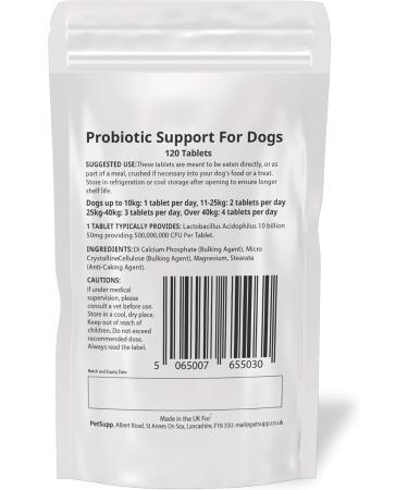 PetSupp Probiotics for Dogs Good Stomach & Gut Health 120 Probiotic Tablets Handy Re-Sealable Bag. - Buy Online on SooperMarket.com