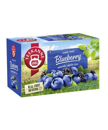 Teekanne Blueberry and Blackberry All Natural Real Fruit Tea Infusion Sunny Sweet 20 Teabags