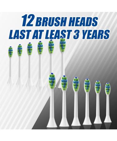 7AM2M Rechargeable Sonic Electric Toothbrush 2 Pack - Soft Toothbrushes for Adults and Kids - 12 Brush Heads - IPX7 - 60 Days Battery Life - 5 Modes - Smart Timer - Navy Blue & Light Blue - Buy Online on SooperMarket.com