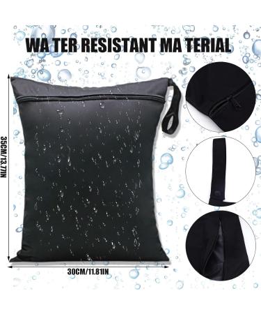 Wet Dry Bags 13x14 Inch - Waterproof Nappy Changing Bags for Babies - 2 Pack Cloth Diaper Bags for Swimming, Travel, Gym - Black/Grey - Buy Online on SooperMarket.com