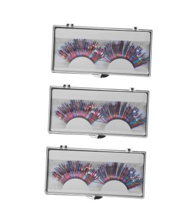 minkissy 3 Pairs False Lashes Color Bars Eyelash