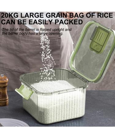 Sions Fully Transparent Rice Dispenser Grain Rice Storage Jar with Sealing Lid Large-Capacity Kitchen Airtight Storage Box Wide-Mouth Sealed Jar with Time Scale Green 17 * 24.2cm Green 17*24.2cm - Buy Online on SooperMarket.com