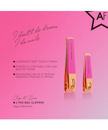 Almost Famous Beauty Ergonomic Non-Slip Soft-Touch Curved Nail Clippers Set - Pink (Pack of 2) Rose Gold / Pink - Buy Online on SooperMarket.com