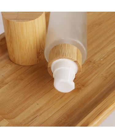 Cosidea 100ml Refillable Bamboo Lid Glass Bottles | Lotion Pump & Travel Containers for Cosmetics - Buy Online on SooperMarket.com