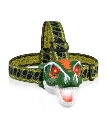 Dx da xin dinosaurs children headlamp t-reex dino boy toy 3 4 5 6 7 8 9 10+ years old led children headlights with roar 3 lighting modes Christmas halloween gifts for boys