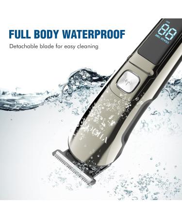 VIKICON Beard Trimmer Men IPX7 Waterproof Grooming Kit w/Case Nose Hair Trimmer Electric Razor Body Shavers Cordless Clippers Shaving Kit for Mustache Face Body Gifts for Men Dad Silver 13 Piece Set - Buy Online on SooperMarket.com