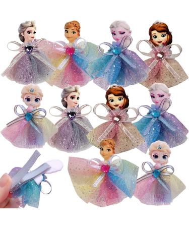 Ygchen hair clips princess hair jewelry girl hair clip bow hair clips gauze hair loops clips hair arches crocodile terminals baby girl birthday gift 10 pieces xs yellow