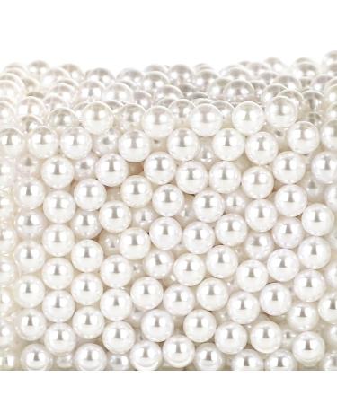 SUREAM White 1300Pcs Vase Fillers Pearls, 8mm/0.31in Faux Plastic Pearls for Crafts No Hole, Decorative Bulk Filler Beads for Home Centerpiece, Makeup Brush Holder, Wedding Candles, Table Scatter White 8mm/1300pcs