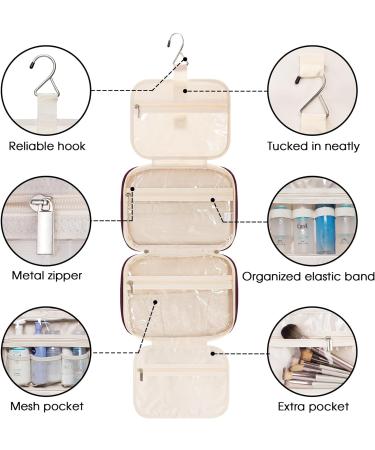 Narwey Hanging Travel Toiletry Bag for Women - Wine Red Medium Size Organizer for Cosmetics and Makeup - Buy Online on SooperMarket.com