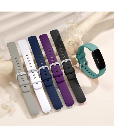 Keponew Fitbit Inspire 2 Bands 6-Pack Small: Black/Gray/White/Blue/Plum/Pine Green - Sport Wristband Replacement for Men and Women - Buy Online on SooperMarket.com