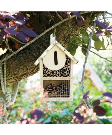 Navaris Wooden Insect Hotel - Natural Wood Garden Shelter for Bees, Butterflies, Ladybirds - 15 x 8 x 20 cm - Buy Online on SooperMarket.com