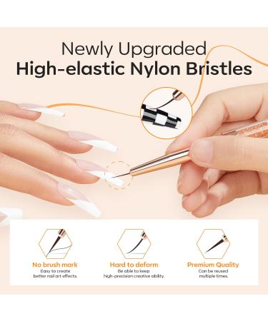 Modelones Nail Art Brushes Set - Super Fine Thin Liner Brushes (7/11/15/20mm) for Gel Nail Art & Design - Perfect Gift for Women - Buy Online on SooperMarket.com