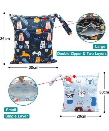 Wet Bag HOTLIKE Dry Wet Bag 3 PCS Nappy Bag for Cloth Diapers Travel Bag Organiser Waterproof Reusable Produce Bags with Handle and 2 Zipper Pockets Wet Suit Bag for Trip Beach Daycare Gym (Black) - Buy Online on SooperMarket.com