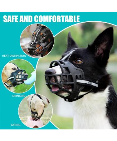 Dog Muzzle for Large Breed Adjustable Dogs Muzzles for Xl Bully Breathable Basket Muzzle with Reflective Strip to Prevent Biting Barking Chewing (X-Large) XLarge - Buy Online on SooperMarket.com