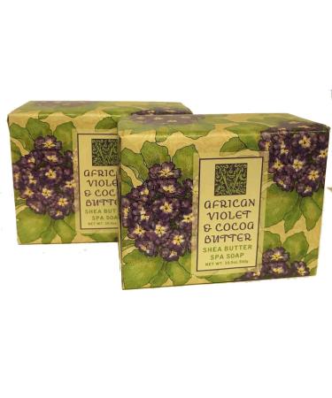 Greenwich Bay Trading Company Set of Two 10.5 oz Shea Butter Soap Bars (African Violet)