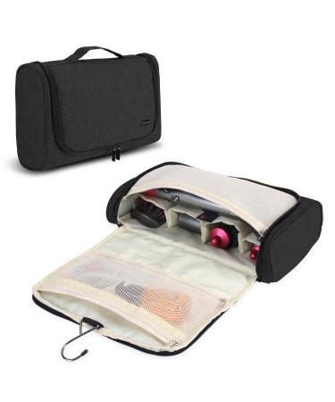 Teamoy Travel Storage Bag Compatible with Dyson Airwrap Styler Portable Travel Organiser for Airwrap Styler and Attachments Black Style 1-- Hanging bag for hair curler Black