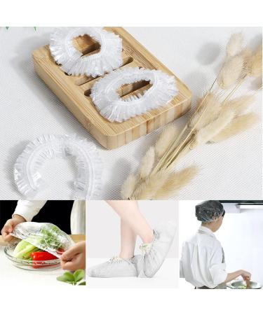 200 PCS Disposable Clear Shower Caps - Elastic Plastic Caps for Hair Treatment, Home, Hotel, Salon - Buy Online on SooperMarket.com