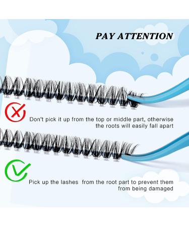 D-Mix 20D+40D+50D Cluster Lashes D Curl 10-18mm - 300 Pcs Individual Eyelash Clusters for DIY Lash Extension - Natural Volume Look - Easy to Apply at Home - Buy Online on SooperMarket.com