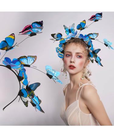 Bohue Butterfly Headbands Antenna Headband Butterfly Hairband Butterfly Fascinator Hat Hair Accessories for Woman Girls Kids (Blue) - Buy Online on SooperMarket.com
