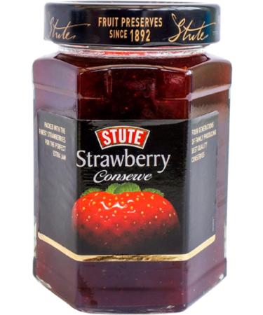 Stute Premium Natural Fruit Conserve Selection Pack - 4 Jars x 340g Each - Apricot Blackcurrant Raspberry and Strawberry - Breakfast Spread Assortment - Pure Fruit Flavours - Buy Online on SooperMarket.com