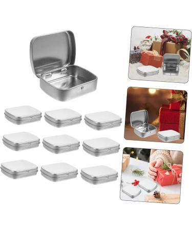 STOBOK 10pcs Boxes Mini Storage Tin Box The Christmas Candle Small Tin with Lid Storage Boxes with Lids Jar Silver 6.00X4.70X1.50CM - Buy Online on SooperMarket.com