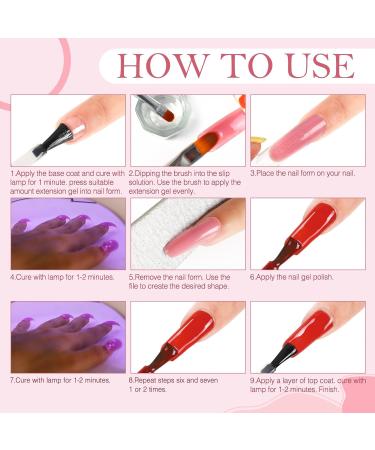 COSCELIA 10PC Multi-Color UV Nail Polish Set with 36W Nail Dryer & Poly Extension Gel Kit | Complete DIY Manicure Accessories for Home & Salon #0179 - Buy Online on SooperMarket.com