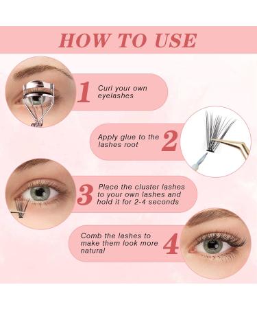 Glowing Win Cluster Eyelashes - 228Pcs Natural Individual Lash Extensions (0.07D 20D Mix 8-15mm) for DIY At-Home Applications - Buy Online on SooperMarket.com