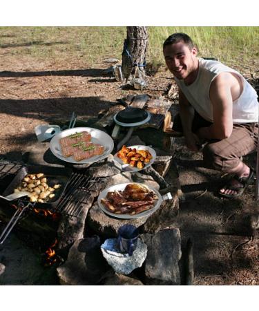 Bisgear 10.25 Stainless Steel Divided Plates Pack of 4 - BPA Free Sectioned Plates for Camping - Lightweight with Mesh Travel Bag - Buy Online on SooperMarket.com