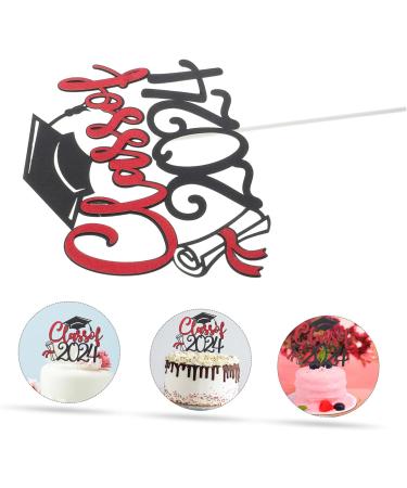 Warmhm 10 Sets Cake Insert Decor Party Supplies Graduation Cake Toppers Graduation Cupcake Topper Cake Picks Grad Cupcake Toppers European and American Plug-in Red Paper Redx2pcs 16.00X13.00X0.10CMx2pcs - Buy Online on SooperMarket.com