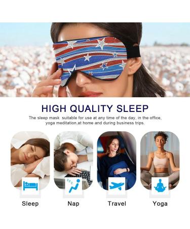 Haskirky Light Blocking Eye Mask - Breathable & Adjustable for Men and Women - Ideal for Travel, Yoga, Meditation - Deep Sleep Goodies - Blue/Red/White - Buy Online on SooperMarket.com