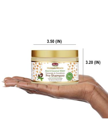 African Pride Moisture Miracle Aloe & Coconut Water Pre-Shampoo 12 oz - Minimizes Hair Breakage, Detangles & Conditions - Natural Coils & Curls - Pack of 1 - Buy Online on SooperMarket.com