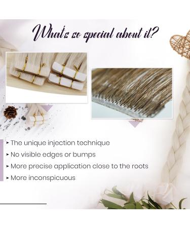 Laavoo Real Hair Tape Extensions - Invisible Blond #1000 Virgin Skin 40cm 5pcs (10g) - Premium Quality - Buy Online on SooperMarket.com