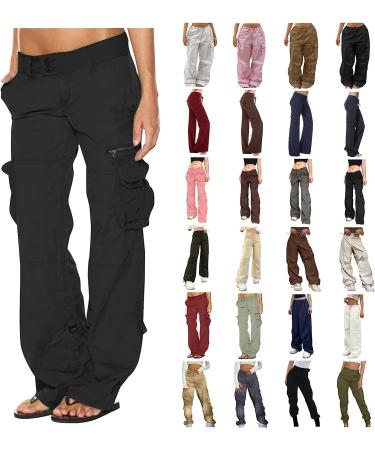 YMUQEIGH Women Baggy Cargo Pants Y2k Hippie Streetwear Low Waist Joggers - Medium Dark Gray - Buy Online on SooperMarket.com
