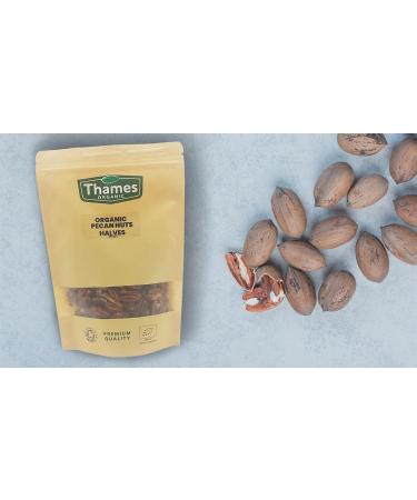 Organic Pecan Nuts - Halves Shelled Pecans - No Additives or Preservatives - Vegan GMO-Free Certified Organic - Delicious and Nutritious Snack - Perfect for Baking and Cooking - Thames Organic 500g Nutty 500g - Buy Online on SooperMarket.com