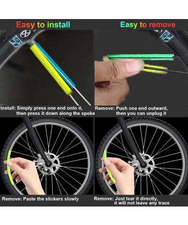 Ruijie Spoke Reflectors Bike Set - 72 Pieces Reflective Stickers for 360 Visibility | Enhance Safety & Style - Buy Online on SooperMarket.com