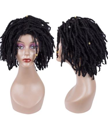 YEZHIQIU 8 Short Dreadlock Wig - Natural Black Synthetic Hair, Heat Resistant Faux Afro Locs Braids Wigs (1B) - Buy Online on SooperMarket.com