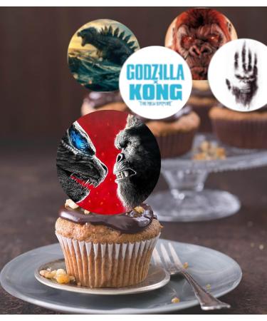 Pre-Cut Godzilla x Kong 1A Edible Stand up Wafer Paper Cupcake Toppers Cake Decorations Birthday Party (12) - Buy Online on SooperMarket.com