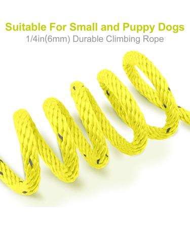 Joytale Reflective Dog Leash 10m - Padded Handle 2 Snap Hooks Nylon Training Leash for Puppies & Small Dogs - Neon Yellow - Buy Online on SooperMarket.com
