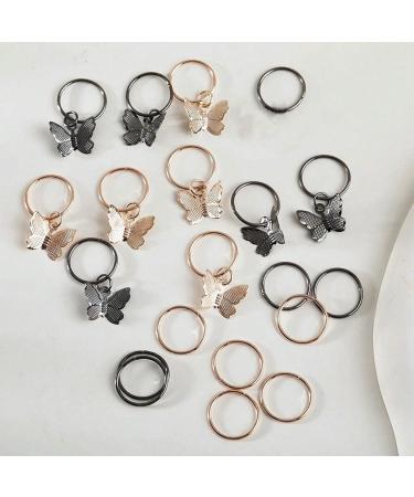 20PCS Hair Beads For Women Braids Jewelry For Hair Dreadlocks Accessories Metal Gold Silver Clips For Hair Braiding Beard Decoration For Girls Women one color D