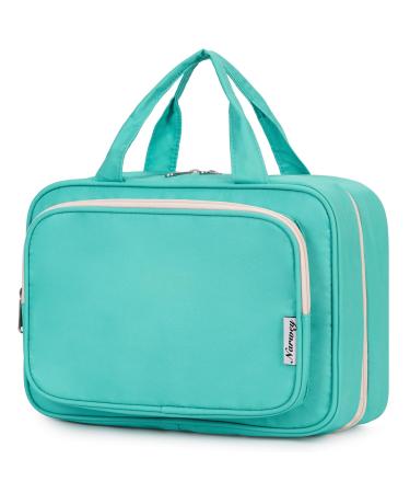 Narwey Hanging Travel Toiletry Bag for Women Wash Bag Cosmetics Makeup Bag Organizer for Travel Size Accessories Teal (Large)