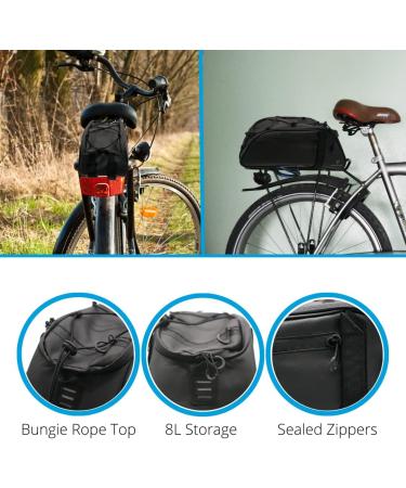 Vivacourse Waterproof Bike Rear Rack Pannier Bag | 8L Capacity Saddle Bag for Commuter & Trekking Bikes - Buy Online on SooperMarket.com