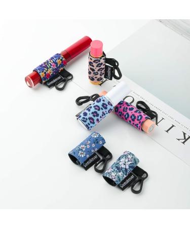 6 Pack Lip Balm Holder Compact Clip-On Neoprene Sleeve - Leopard & Flower Design - Buy Online on SooperMarket.com
