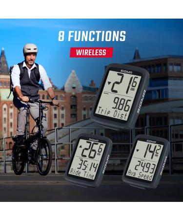 Sigma Sport BC 8.0 WL Wireless Bike Computer - Waterproof Speedometer with 8 Functions | Cable-Free Cycling Accessories - Buy Online on SooperMarket.com